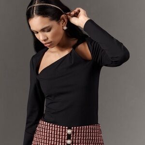 Anthropologie Front Twist Long Sleeve Top